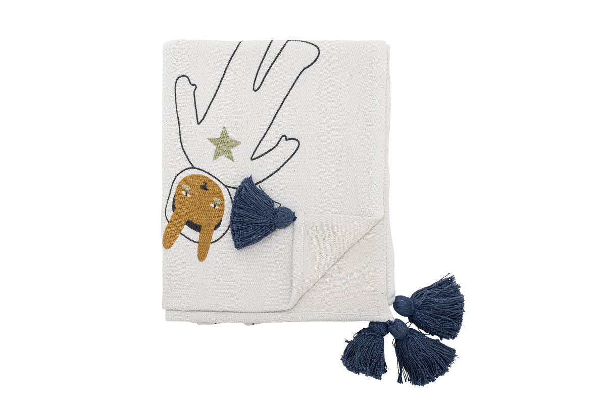 Überwurfdecke Solara - Natur, aus recycelter Baumwolle