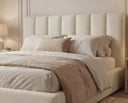 Designer Polsterbett Fano in Samt mit Stauraum – Beige
