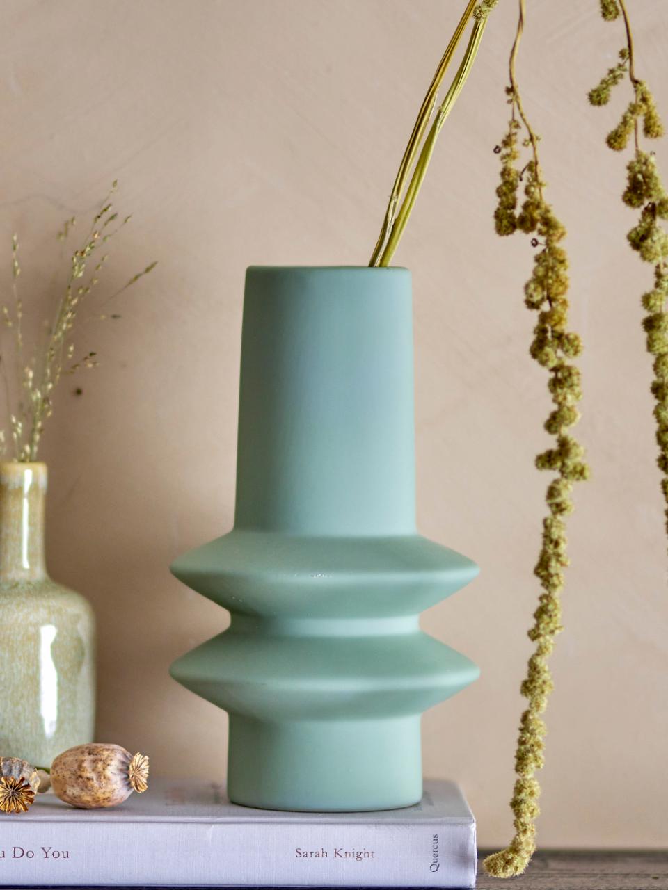 Vase Lumi - aus Steingut in Blau oder Grün