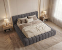 Designer Polsterbett Ivo in Samt – Grau