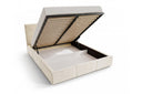 Designer Polsterbett Miro in Samt mit Stauraum – Beige