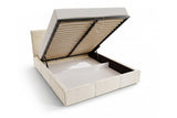 Designer Polsterbett Miro in Samt mit Stauraum – Beige