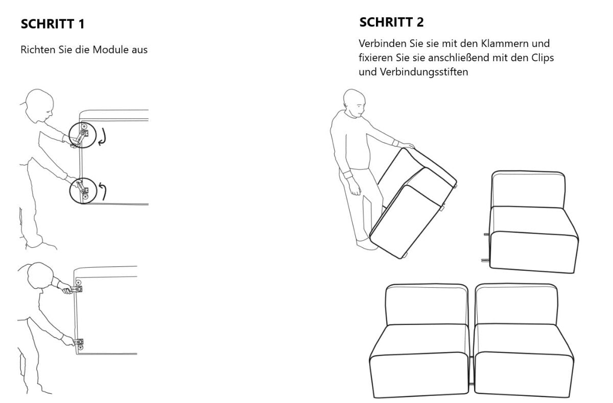 Mittelmodul Yuma aus Bouclé - Luxusbetten24