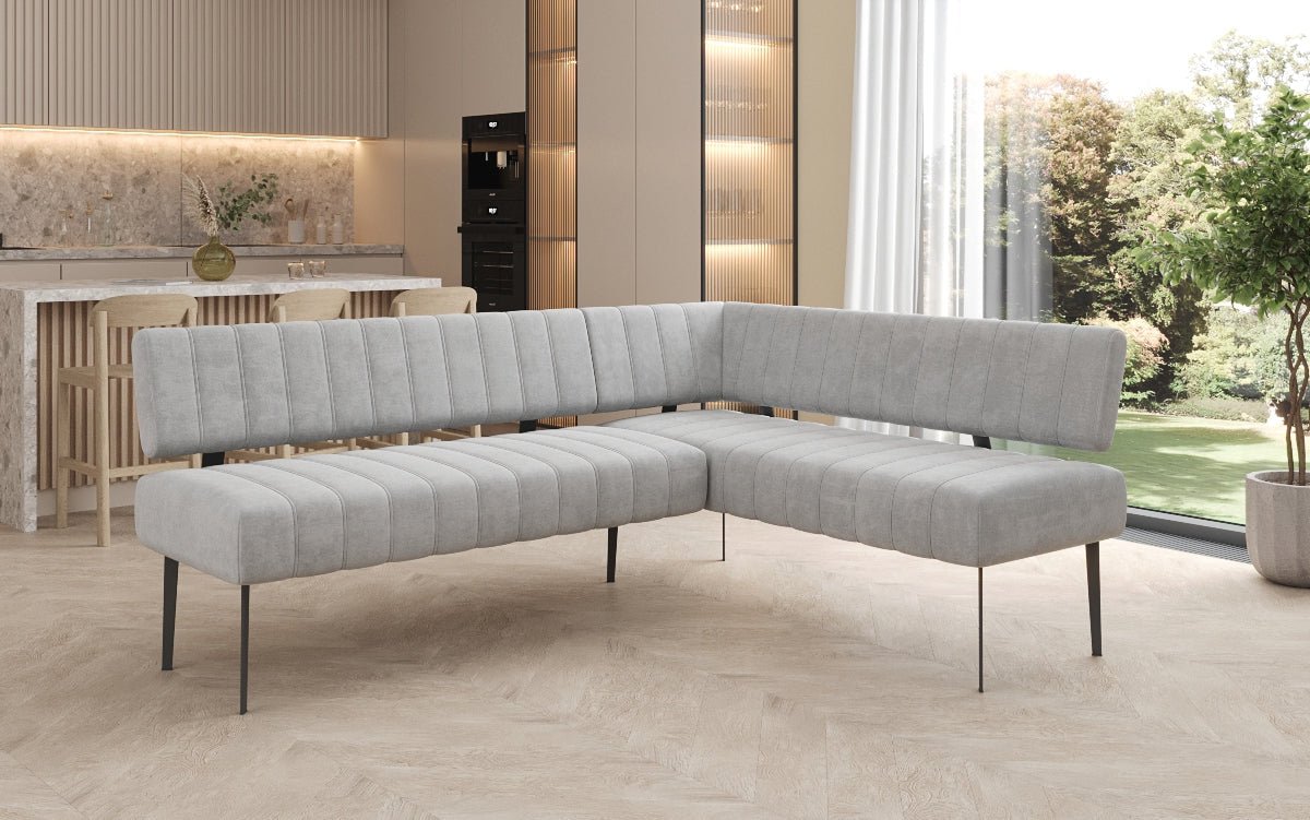 Gepolsterte Essbank Montero aus wasserabweisendem Samt mit Metallbeinen