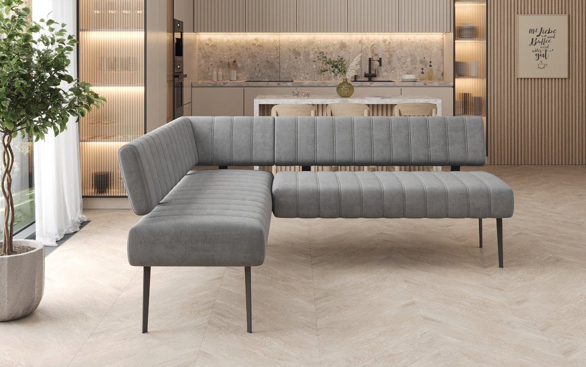 Gepolsterte Essbank Montero aus wasserabweisendem Samt mit Metallbeinen