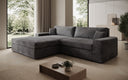Designer Ecksofa Lugo in Cord – Grau – Links