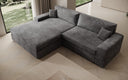 Designer Ecksofa Lugo in Cord – Grau – Links