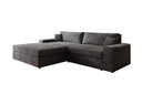 Designer Ecksofa Lugo in Cord – Grau – Links