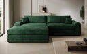 Designer Ecksofa Lugo in Cord – Grün – Links