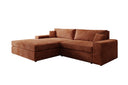 Designer Ecksofa Lugo in Cord – Orange – Links