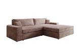 Designer Ecksofa Lugo in Cord – Rosé – Rechts