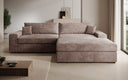 Designer Ecksofa Lugo in Cord – Blush – Rechts
