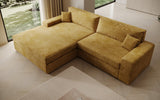 Designer Ecksofa Lugo in Cord – Safran – Links