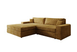 Designer Ecksofa Lugo in Cord – Safran – Links