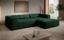 Designer Ecksofa Vasto in Cord – Grün – Rechts