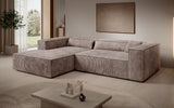 Designer Ecksofa Vasto in Cord – Blush – Links