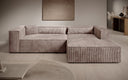 Designer Ecksofa Vasto in Cord – Blush – Rechts