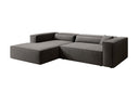 Designer Ecksofa Vasto in Strukturstoff – Grau – Links