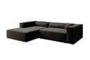 Designer Ecksofa Vasto in Strukturstoff – Schwarz – Links