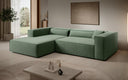 Designer Ecksofa Vasto in Strukturstoff – Grün – Links