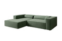 Designer Ecksofa Vasto in Strukturstoff – Grün – Links