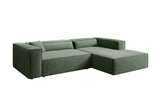 Designer Ecksofa Vasto in Strukturstoff – Grün – Rechts