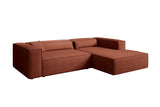 Designer Ecksofa Vasto in Strukturstoff – Terrakotta – Rechts