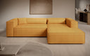 Designer Ecksofa Vasto in Strukturstoff – Safran – Rechts