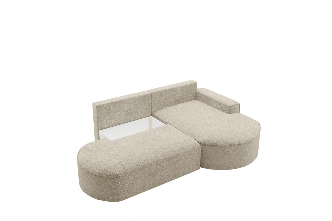 Designer Sofa Lenny Bouclé mit Schlaf- und Klappfunktion