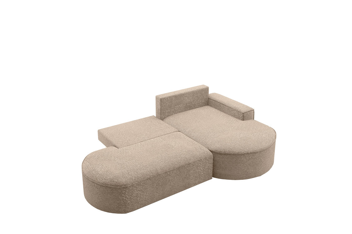 Designer Sofa Lenny Bouclé mit Schlaf- und Klappfunktion