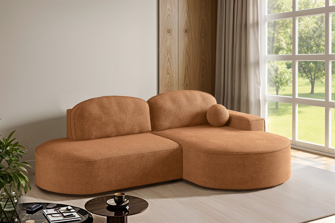 Designer Sofa Lenny Bouclé mit Schlaf- und Klappfunktion