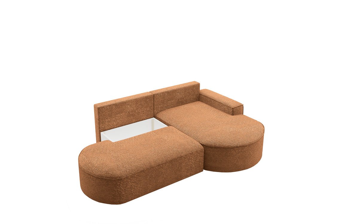 Designer Sofa Lenny Bouclé mit Schlaf- und Klappfunktion