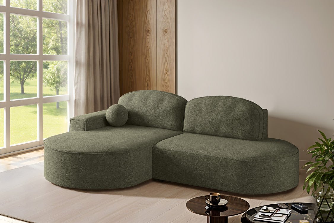Designer Sofa Lenny Bouclé mit Schlaf- und Klappfunktion