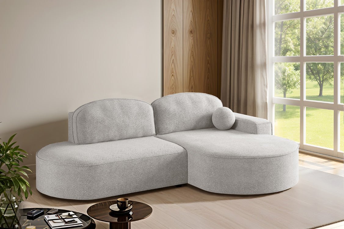 Designer Sofa Lenny Bouclé mit Schlaf- und Klappfunktion
