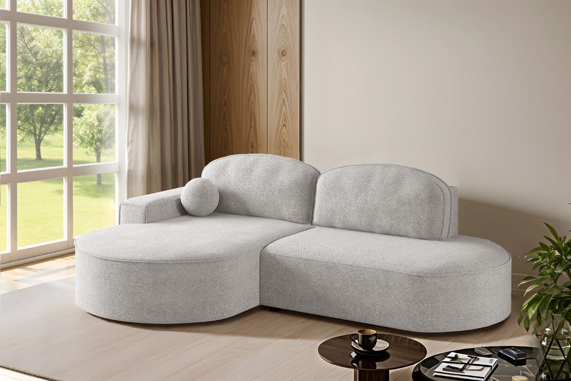 Designer Sofa Lenny Bouclé mit Schlaf- und Klappfunktion
