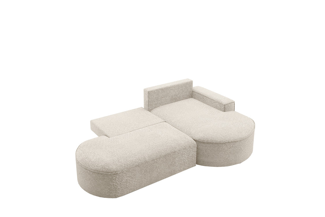 Designer Sofa Lenny Bouclé mit Schlaf- und Klappfunktion