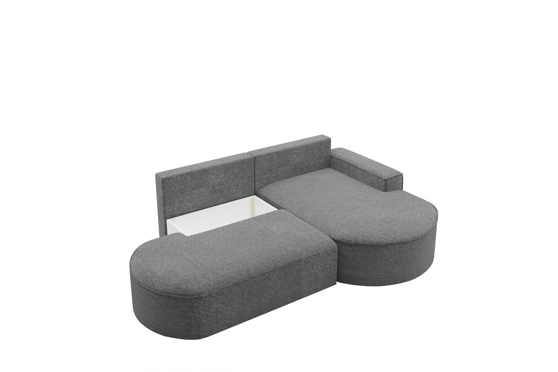 Designer Sofa Lenny Bouclé mit Schlaf- und Klappfunktion