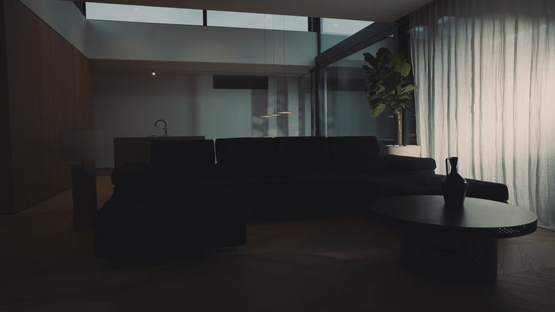 Designer Sofa Calvera U mit Schlaf- und Klappfunktion in Cord