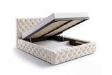 Designer Polsterbett Ria in Samt mit Stauraum – Beige