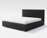 Designer Polsterbett Ria in Samt mit Stauraum – Schwarz