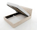 Designer Polsterbett Rivo in Samt mit Stauraum – Beige