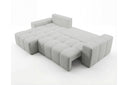 Designer Ecksofa Arvo in Bouclé mit Schlaffunktion & Stauraum – Sand – Links