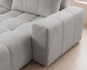 Designer Ecksofa Arvo in Bouclé mit Schlaffunktion & Stauraum – Sand – Rechts