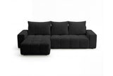 Designer Ecksofa Arvo in Bouclé mit Schlaffunktion & Stauraum – Anthrazit – Links