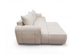 Designer Ecksofa Corso in Samt mit Schlaffunktion & Stauraum – Beige – Links
