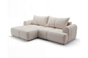 Designer Ecksofa Corso in Samt mit Schlaffunktion & Stauraum – Beige – Links