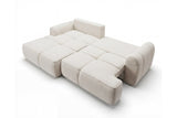 Designer Ecksofa Corso in Samt mit Schlaffunktion & Stauraum – Beige – Links