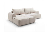 Designer Ecksofa Corso in Samt mit Schlaffunktion & Stauraum – Beige – Links