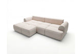 Designer Ecksofa Corso in Samt mit Schlaffunktion & Stauraum – Beige – Links
