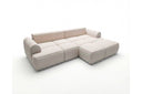 Designer Ecksofa Corso in Samt mit Schlaffunktion & Stauraum – Beige – Rechts